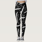 Leggings Jimette Design blanc sur noir レギンス (正面)