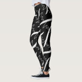 Leggings Jimette Design blanc sur noir レギンス (左)