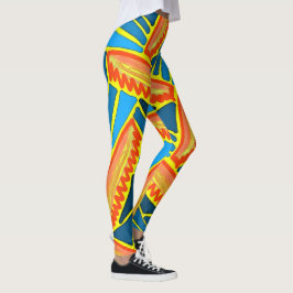 Leggings Jimette Design de orange jaune bleu レギンス