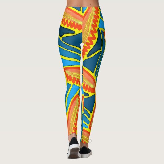 Leggings Jimette Design de orange jaune bleu レギンス (裏面)