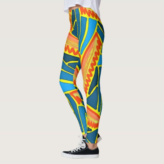 Leggings Jimette Design de orange jaune bleu レギンス (左)