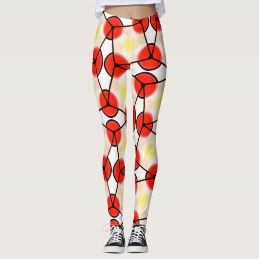 Leggings Jimette Design de rouge jaune blanc レギンス (正面)