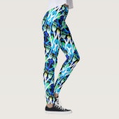 Leggings Jimette Design fleurs bleues et blanches レギンス (右)