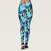 Leggings Jimette Design fleurs bleues et blanches レギンス (裏面)