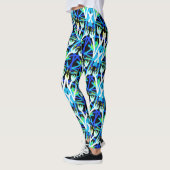 Leggings Jimette Design fleurs bleues et blanches レギンス (左)