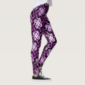 Leggings Jimette Design fuchsia blanc sur noir レギンス (右)