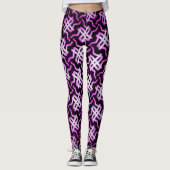 Leggings Jimette Design fuchsia blanc sur noir レギンス (正面)
