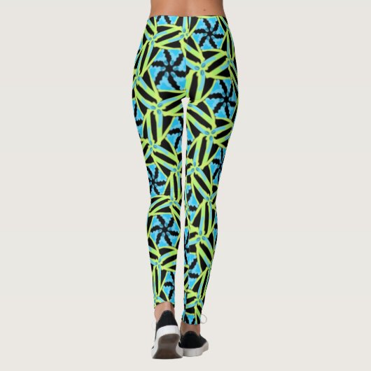 Leggings Jimette Design jaune bleu et noir レギンス (裏面)