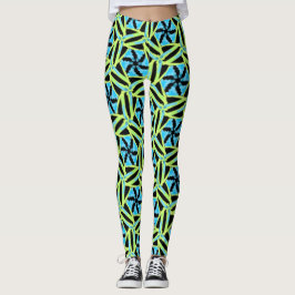 Leggings Jimette Design jaune bleu et noir レギンス