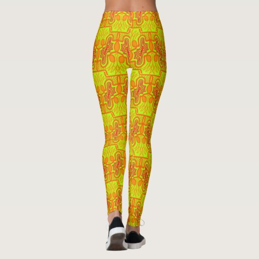 Leggings Jimette Design jaune et orange レギンス (裏面)