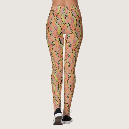 Leggings Jimette Design jaune orange et noir レギンス (裏面)