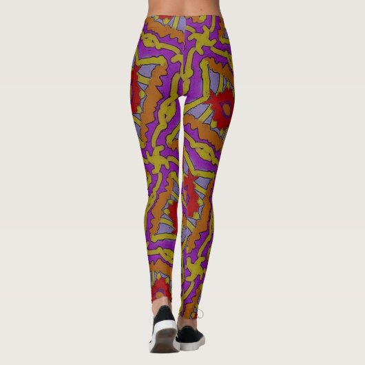 Leggings Jimette Design jaune rouge orange mauve レギンス (裏面)