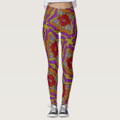 Leggings Jimette Design jaune rouge orange mauve レギンス (正面)