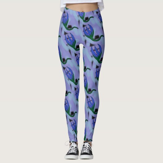 Leggings Jimette Design lilas et vert レギンス (正面)