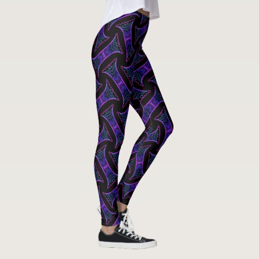 Leggings Jimette Design mauve bleu sur noir レギンス (右)