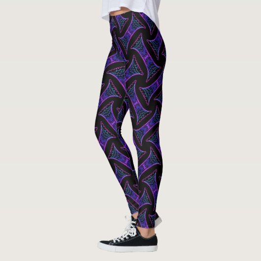 Leggings Jimette Design mauve bleu sur noir レギンス (左)