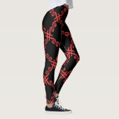 Leggings Jimette Design rouge sur noir レギンス (右)