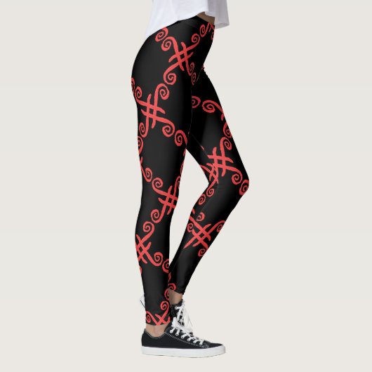 Leggings Jimette Design rouge sur noir レギンス (右)