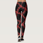 Leggings Jimette Design rouge sur noir レギンス (裏面)