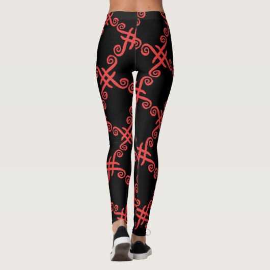 Leggings Jimette Design rouge sur noir レギンス (裏面)