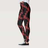 Leggings Jimette Design rouge sur noir レギンス (左)