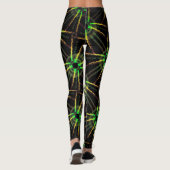 Leggings Jimette Design vert et jaune sur noir レギンス (裏面)
