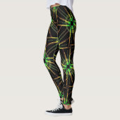 Leggings Jimette Design vert et jaune sur noir レギンス (左)