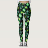 Leggings Jimette Design vert sur noir レギンス (正面)