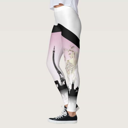 Leggings la torre Eiffel y la cuidad de parís レギンス (左)