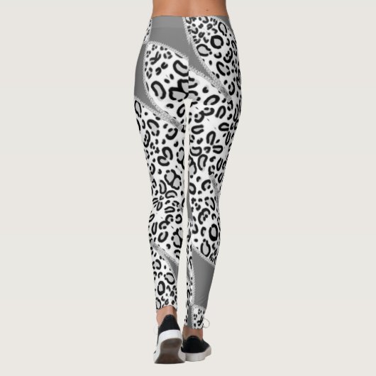 Leggings leopardo en gris con blanco. レギンス (裏面)