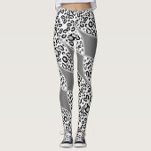 Leggings leopardo en gris con blanco. レギンス (正面)