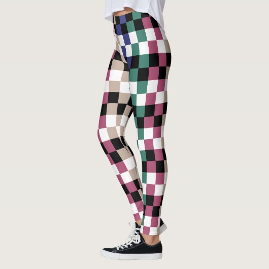 Leggings mit buntem Geflecht レギンス (左)