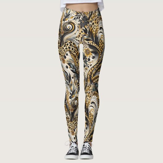 Leggings mit Leopardenmuster レギンス (正面)