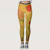 Leggings - Mixed Media Flowers レギンス (正面)