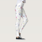 Leggings motif floral noir et blanc レギンス (右)