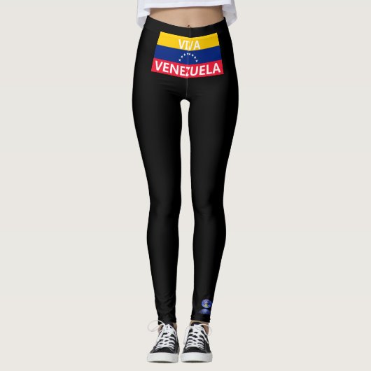Leggings negro de la bandera de Venezuela. レギンス (正面)