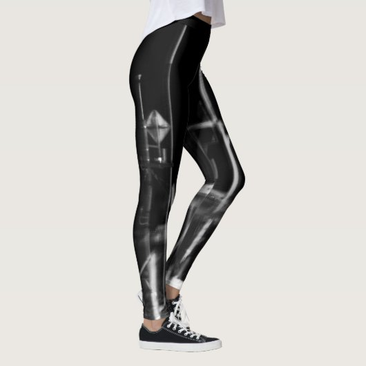 leggings noir et blanc photo abstraite レギンス (右)