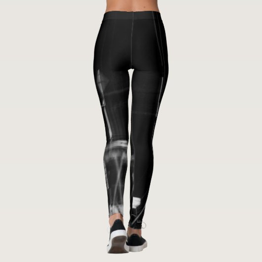 leggings noir et blanc photo abstraite レギンス (裏面)