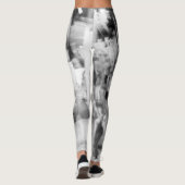 leggings noir et blanc photo abstraite レギンス (裏面)