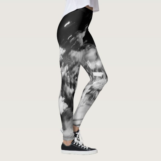 leggings noir et blanc photo abstraite レギンス (右)