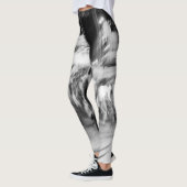 leggings noir et blanc photo abstraite レギンス (左)