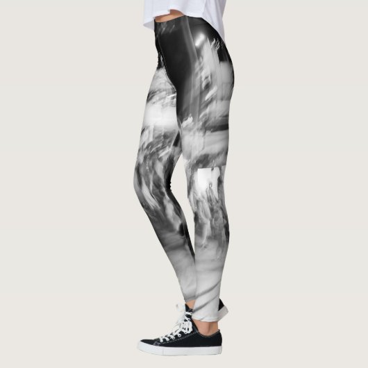 leggings noir et blanc photo abstraite レギンス (左)