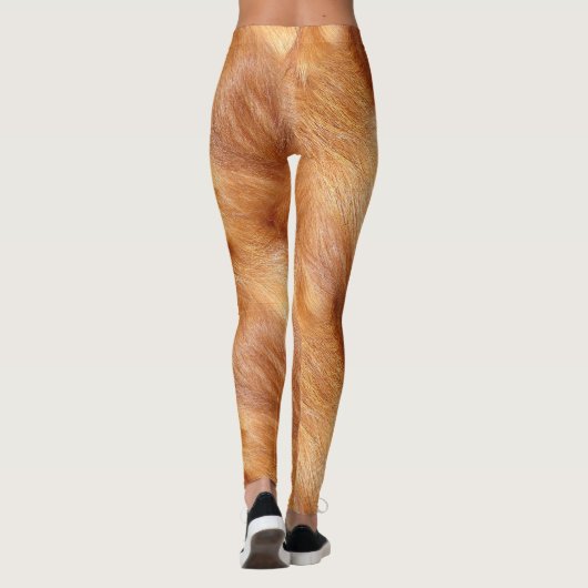 Leggings Pelage long animal sauvage fauve レギンス (裏面)