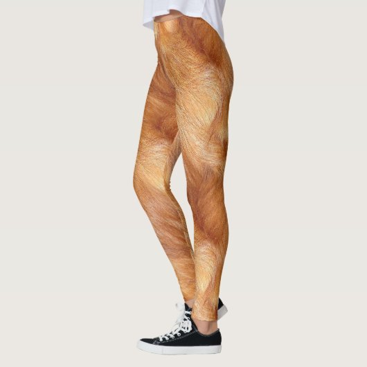 Leggings Pelage long animal sauvage fauve レギンス (左)