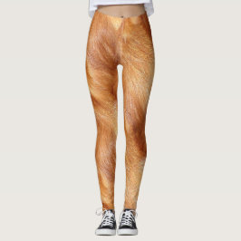 Leggings Pelage long animal sauvage fauve レギンス