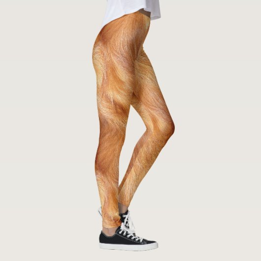 Leggings Pelage long animal sauvage fauve レギンス (右)
