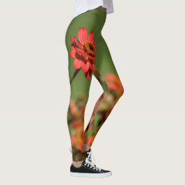 Leggings photo une fleur rouge. レギンス