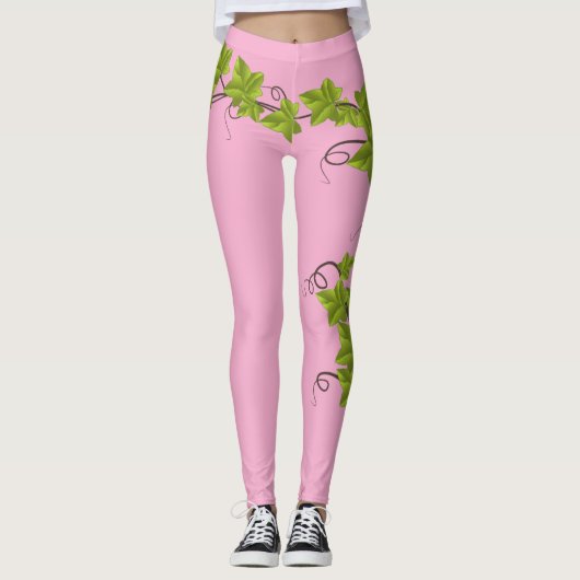 Leggings Planta de uvas racimo de hojas verdes レギンス (正面)