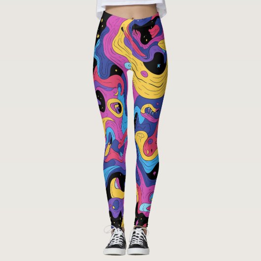 Leggings Psicodelico Colorido レギンス (正面)