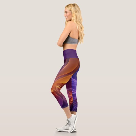 Leggings radiant purple orange カプリレギンス (左)